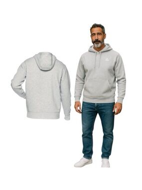Reebok Gray Delta Hoodie Sweatshirt Soft Fleece